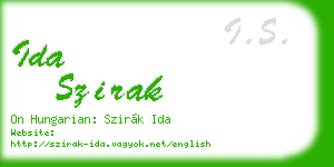 ida szirak business card